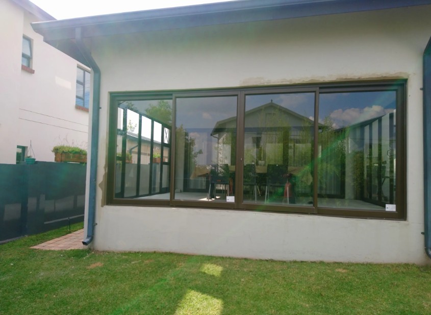 Aluminium windows and skylight in a modern interior
